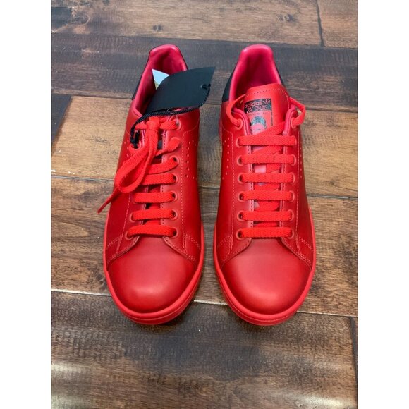 Adidas + Raf Simons Red Leather Stan Smith Sneakers, Size 7.5 (W) 6 (M) NWOB! - Picture 2 of 8